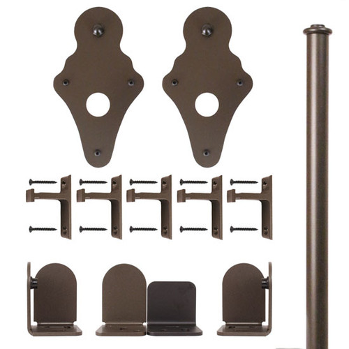 QG Rolling Door Ice Cream Cone Hardware Long Bracket Kit Oil Rubbed Bronze