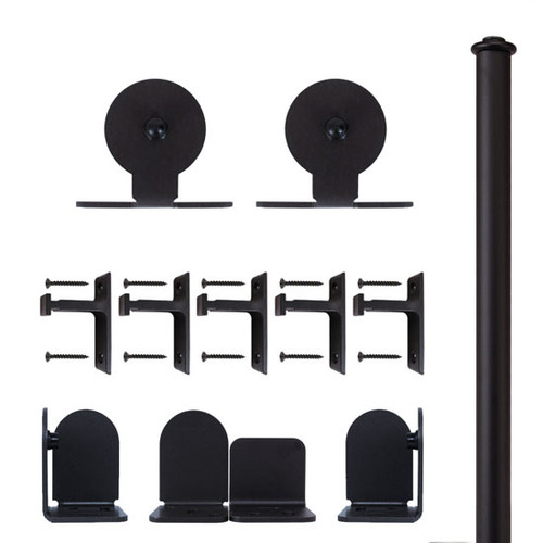 QG Rolling Door Top Mount Hardware Long Bracket Kit Black