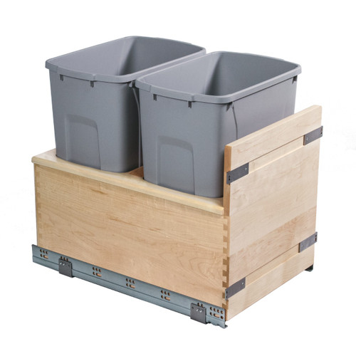 Meadow Lane 35 Quart Double Waste System w/Gray Bins, for 18 to 21 inch base cabinets