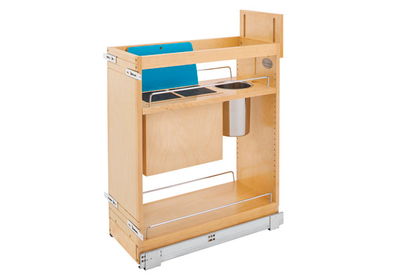 Wood Base Cabinet Knife Block Pullout Organizer w/ Soft-Close by Rev-A-Shelf Wood Base Cabinet Knife Block Pullout Organizer w/ Soft-Close by Rev-A-Shelf