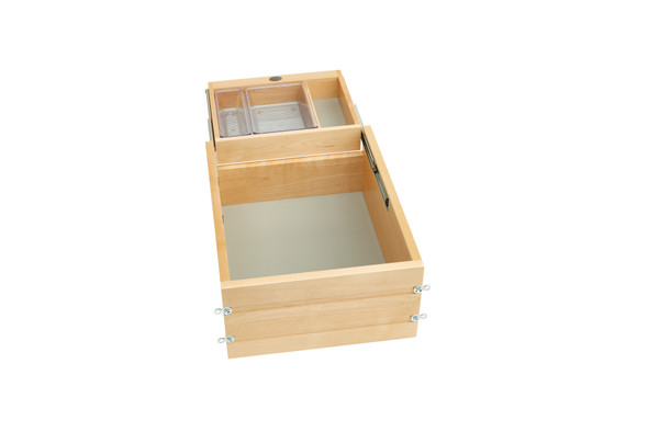 Wood Vanity Cabinet Replacement Half Tier Drawer System (No Slides) by Rev-A-Shelf Wood Vanity Cabinet Replacement Half Tier Drawer System (No Slides) by Rev-A-Shelf