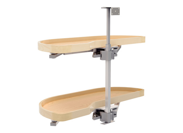 Two-Tier Wood Classic Girasolo for Left Opening/Blind Right Corner Cabinet - 15" Opening by Rev-A-Shelf Two-Tier Wood Classic Girasolo for Left Opening/Blind Right Corner Cabinet - 15" Opening by Rev-A-Shelf