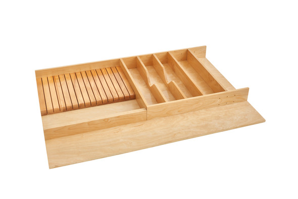 Wood Trim-to-Fit Shallow Utensil/Knife Block Drawer Insert Organizer by Rev-A-Shelf Wood Trim-to-Fit Shallow Utensil/Knife Block Drawer Insert Organizer by Rev-A-Shelf