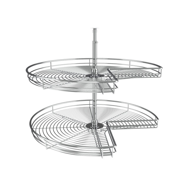 Steel Kidney-Shaped 2-Shelf Lazy Susans for Corner Base Cabinets by Rev-A-Shelf Steel Kidney-Shaped 2-Shelf Lazy Susans for Corner Base Cabinets by Rev-A-Shelf