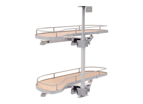 Two-Tier Maple Solid Bottom Girasolo for Left Opening/Blind Right Corner Cabinet - 12" Opening by Rev-A-Shelf Two-Tier Maple Solid Bottom Girasolo for Left Opening/Blind Right Corner Cabinet - 12" Opening by Rev-A-Shelf