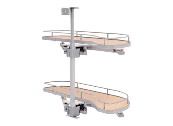 Two-Tier Maple Solid Bottom Girasolo for Right Opening/Blind Left Corner Cabinet - 12" Opening by Rev-A-Shelf Two-Tier Maple Solid Bottom Girasolo for Right Opening/Blind Left Corner Cabinet - 12" Opening by Rev-A-Shelf