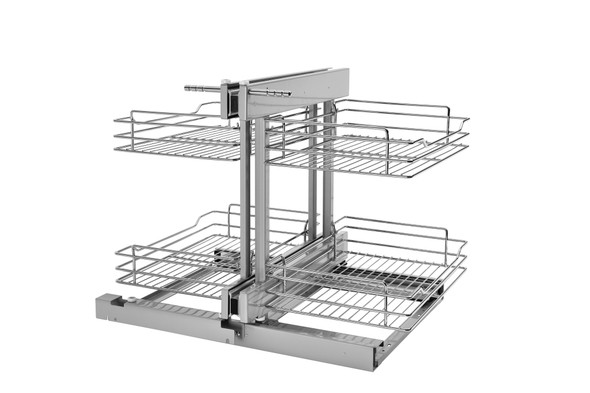 Steel Two-Tier Pullout Organizer for Blind Corner Cabinets by Rev-A-Shelf Steel Two-Tier Pullout Organizer for Blind Corner Cabinets by Rev-A-Shelf
