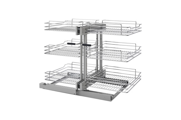 Steel 3-Tier Pullout Organizer for Blind Corner Cabinets w/ Soft-Close by Rev-A-Shelf Steel 3-Tier Pullout Organizer for Blind Corner Cabinets w/ Soft-Close by Rev-A-Shelf