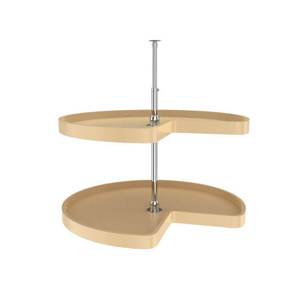 Polymer Kidney-Shaped 2-Shelf Lazy Susans for Corner Base Cabinets by Rev-A-Shelf Polymer Kidney-Shaped 2-Shelf Lazy Susans for Corner Base Cabinets by Rev-A-Shelf