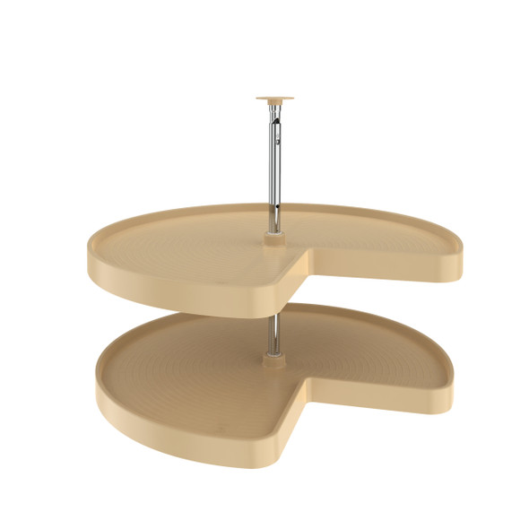 Polymer Kidney-Shaped 2-Shelf Lazy Susan for Corner Base Cabinets by Rev-A-Shelf Polymer Kidney-Shaped 2-Shelf Lazy Susan for Corner Base Cabinets by Rev-A-Shelf
