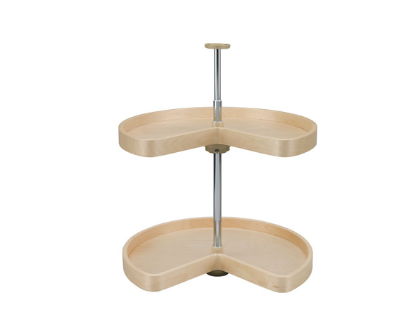 Banded Wood Kidney-Shaped 2-Shelf Lazy Susan Shelf for Corner Base Cabinets by Rev-A-Shelf Banded Wood Kidney-Shaped 2-Shelf Lazy Susan Shelf for Corner Base Cabinets by Rev-A-Shelf