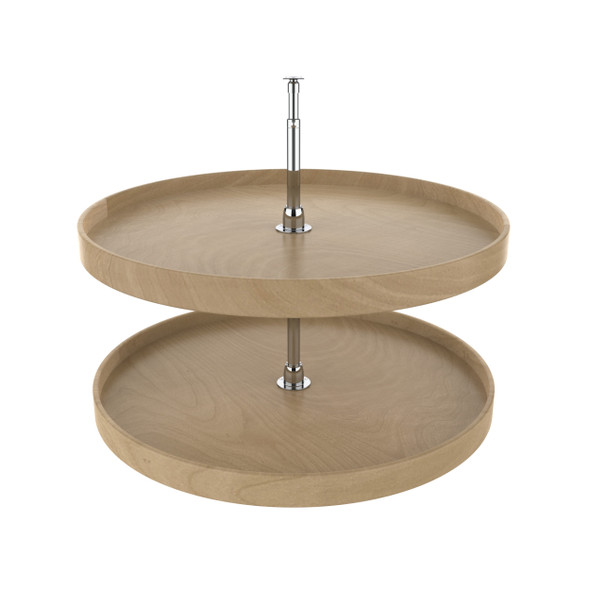 Natural Wood Full-Circle 2-Shelf Lazy Susans for Corner Base Cabinets by Rev-A-Shelf Natural Wood Full-Circle 2-Shelf Lazy Susans for Corner Base Cabinets by Rev-A-Shelf