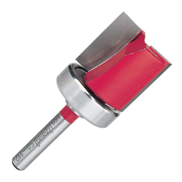 Carbide Router Bit, Flush Trim With Top Bearing, 1/2in Shank, 7/8in Dia, 1in Height, 2 Flutes Carbide Router Bit, Flush Trim With Top Bearing, 1/2in Shank, 7/8in Dia, 1in Height, 2 Flutes