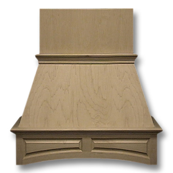 Hood Wood Arched Raised Panel - Wall 36" - Hickory Sanded-no finish