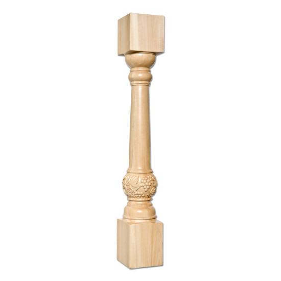 Cherry Carved Wood Column- 5"