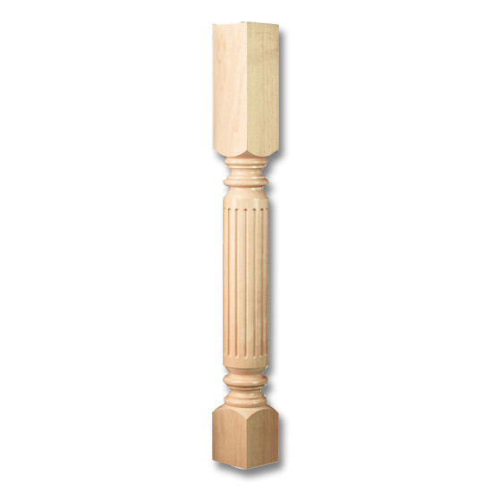 35.25" Fluted Classic Half Column Maple