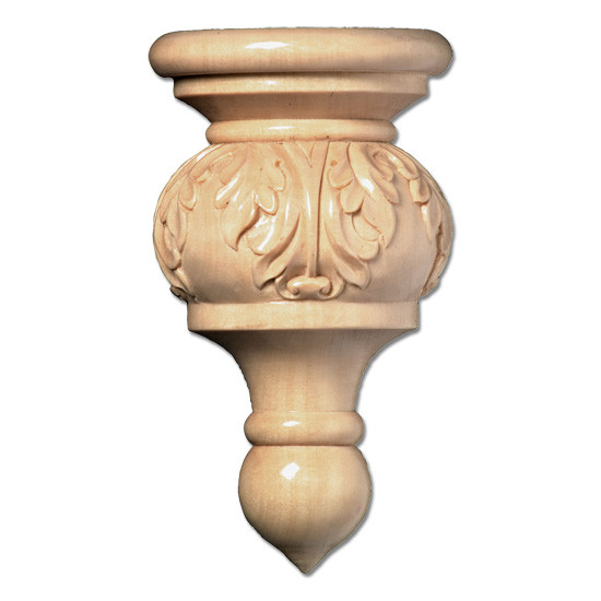 Acanthus Maple Wood Finial- 3 1/8"