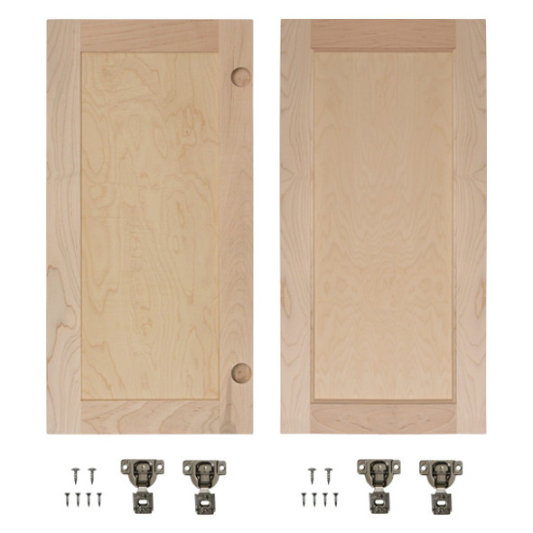 InvisiDoor Flat Panel Doors 15-7/8 x 28-1/2 Unfinished Maple