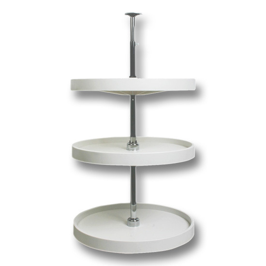 Full Circle Polymer Lazy Susan, Three Shelf, 20", White