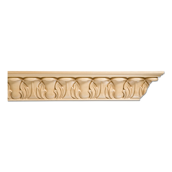 Acanthus Crown Moulding, Maple- 4 3/4"