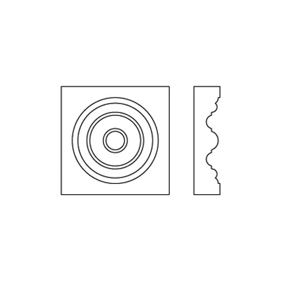Poplar Wood Rosette- 27/32 X 3 1/2 X 3 1/2