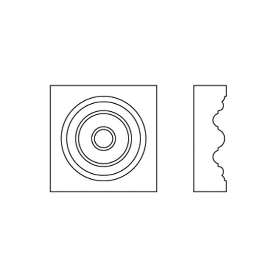 Poplar Wood Rosette- 27/32 X 2 3/4 X 2 3/4