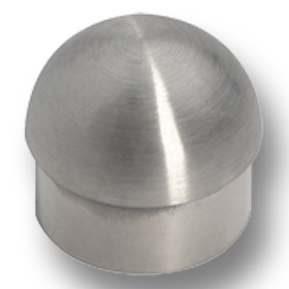 HALF BALL END CAP, 2" Satin Stainless Steel HALF BALL END CAP, 2" Satin Stainless Steel