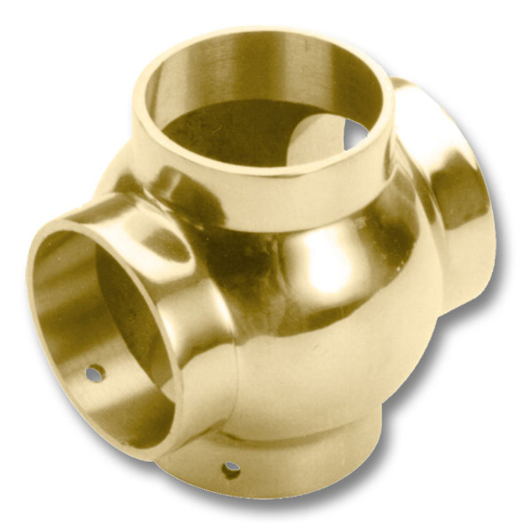 BALL CROSS, 1.5" Polished Brass BALL CROSS, 1.5" Polished Brass