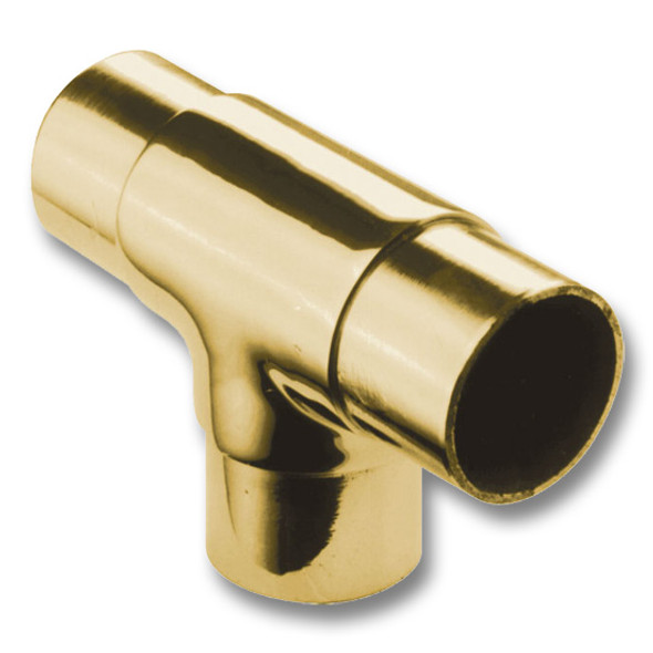 FLUSH TEE, 2" Polished Brass