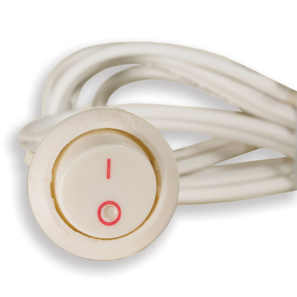 White Rocker Switch w/1m (39") Lead, 12VAC/DC White Rocker Switch w/1m (39") Lead, 12VAC/DC