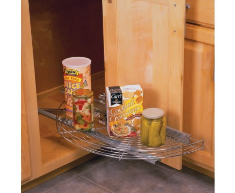 Lazy Susan 28"Diameter Half-Moon wire Glide-Out 1 Shelf Minimum