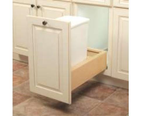 Soft-Close Wood Under-Mount, Single, 35qt, Platinum