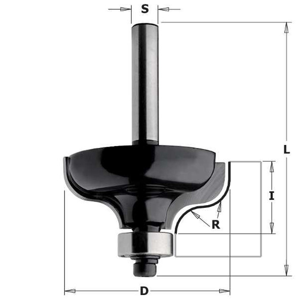 Contractor Cove & Fillet Bit, 1-inch Diameter, 3/16-inch Radius, 1/4-inch shank