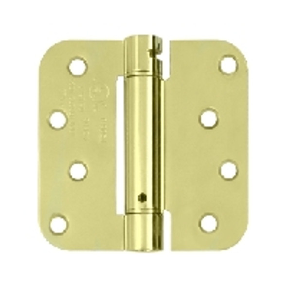 4''x 4''x 5/8'' Spring Hinge, Polished Brass