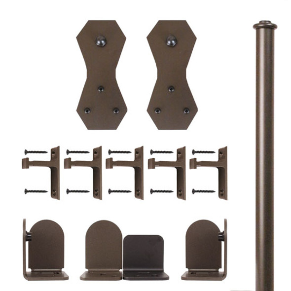 QG Rolling Door Castle 2 Hardware Long Bracket Kit Oil Rubbed Bronze QG Rolling Door Castle 2 Hardware Long Bracket Kit Oil Rubbed Bronze