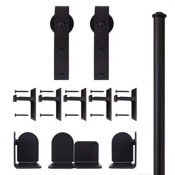 QG Rolling Door Hook Hardware Short Bracket Kit Black