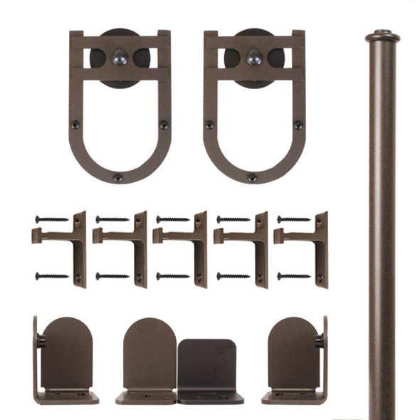 QG Rolling Door Horseshoe Hardware Long Bracket Kit Oil Rubbed Bronze