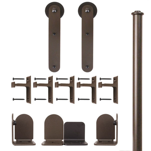 QG Rolling Door Stick Hardware Long Bracket Kit Oil Rubbed Bronze