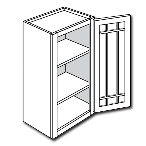 Wall w/ Prairie Style Mullion Door 15 W X 30 H X 12 D - Yarmouth Series by JSI