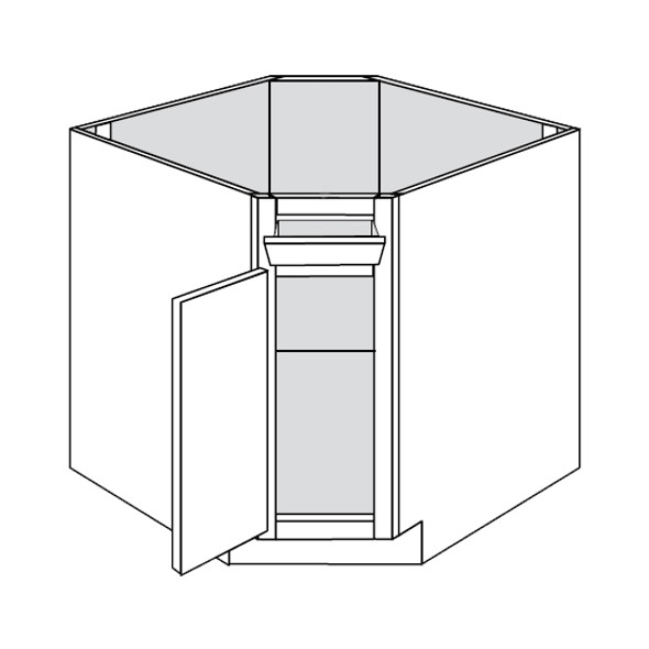 Diagonal Corner Base w/ Tilt Out Tray 36 W X 34-1/2 H X 24 D - Yarmouth Series by JSI