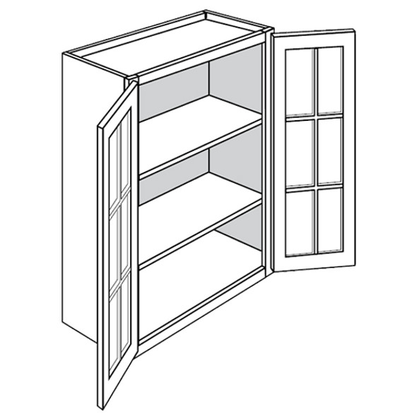 Wall w/ Mullion Doors 30 W X 36 H X 12 D - Trenton Series by JSI