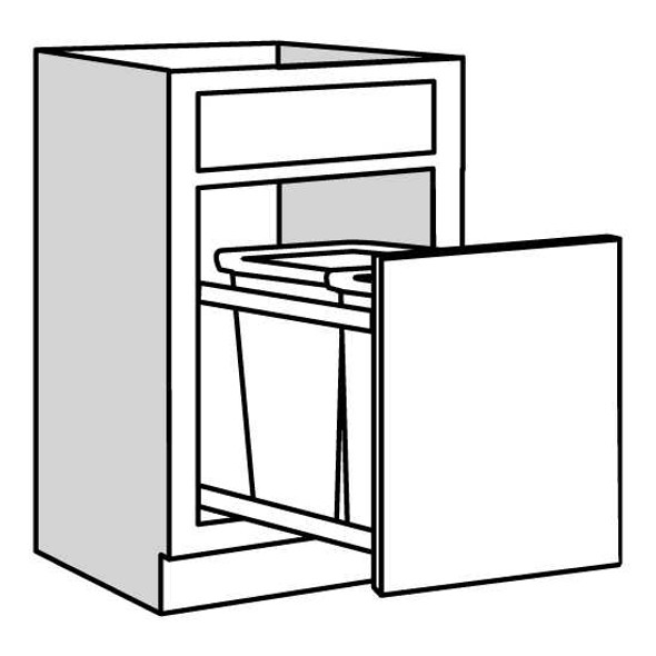 Base w/2 Waste Baskets 18 W X 34-1/2 H X 24 D - Trenton Series by JSI