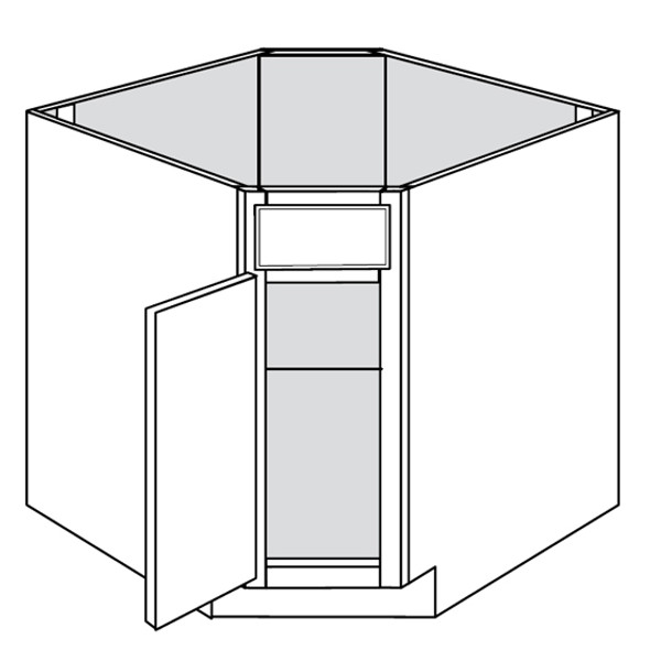 Diagonal Corner Base 36 W X 34-1/2 H X 24 D - Trenton Series by JSI