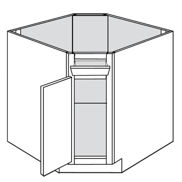 Diagonal Corner Base w/ Tilt Out Tray 36 W X 34-1/2 H X 24 D - Trenton Series by JSI