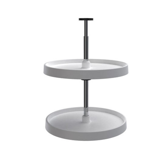 18" Value Line Lazy Susan 2-Shelf Set 26-31 " Tall White Polymer