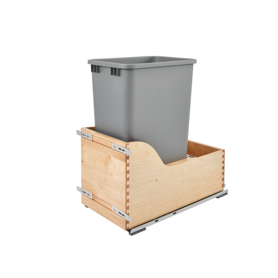 Single 50 Qt Waste Copntainer Kit with Blum Servo Drive Electric Assist