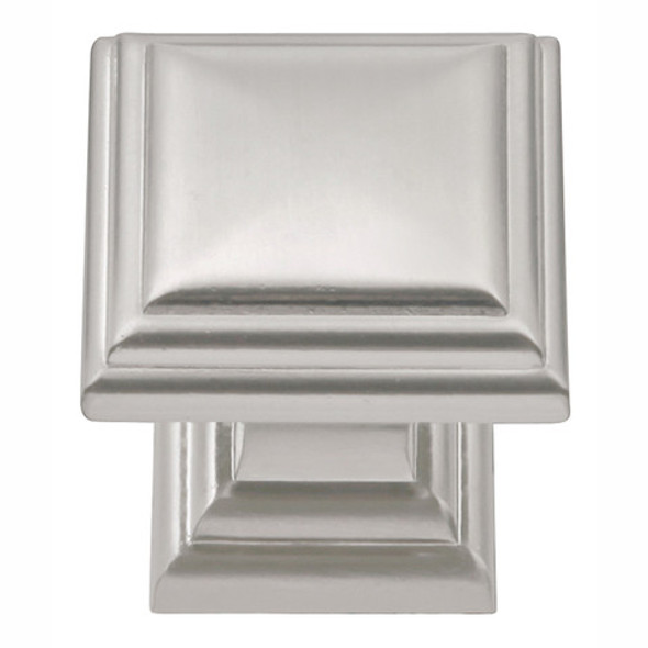 KNOB, 1-1/8" SQ. x 1" Proj, Satin Nickel KNOB, 1-1/8" SQ. x 1" Proj, Satin Nickel