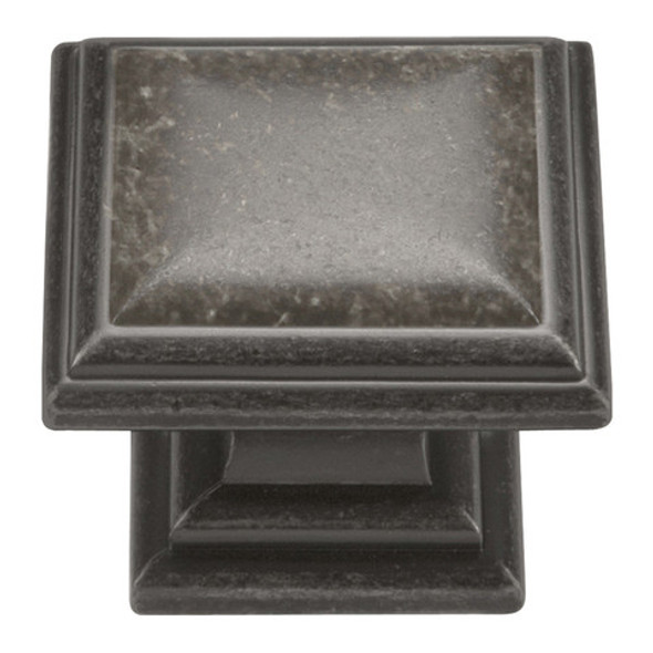 KNOB, 1-5/16" SQ. x 1" Proj, Black Nickel Vibed KNOB, 1-5/16" SQ. x 1" Proj, Black Nickel Vibed
