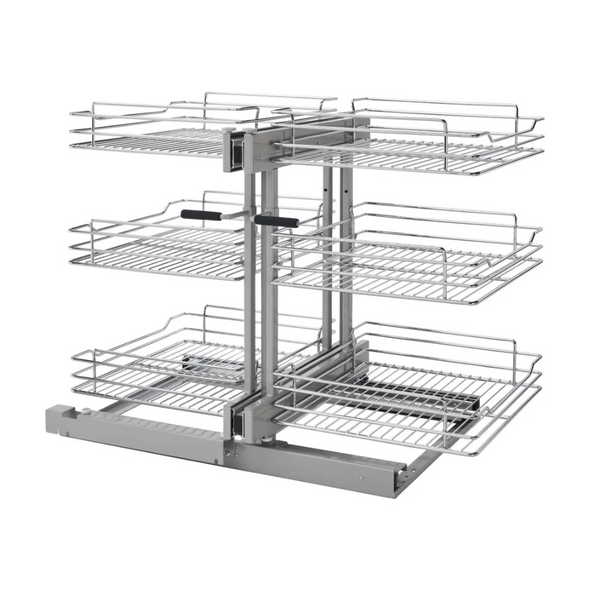 3 Tier Blind Corner Optimizer, Soft Close - Unhanded -Chrome Wire 3 Tier Blind Corner Optimizer, Soft Close - Unhanded -Chrome Wire