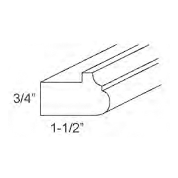 Light Rail Moulding 96 W X 3/4 H X 1-1/2 D - Hallmark - Frost